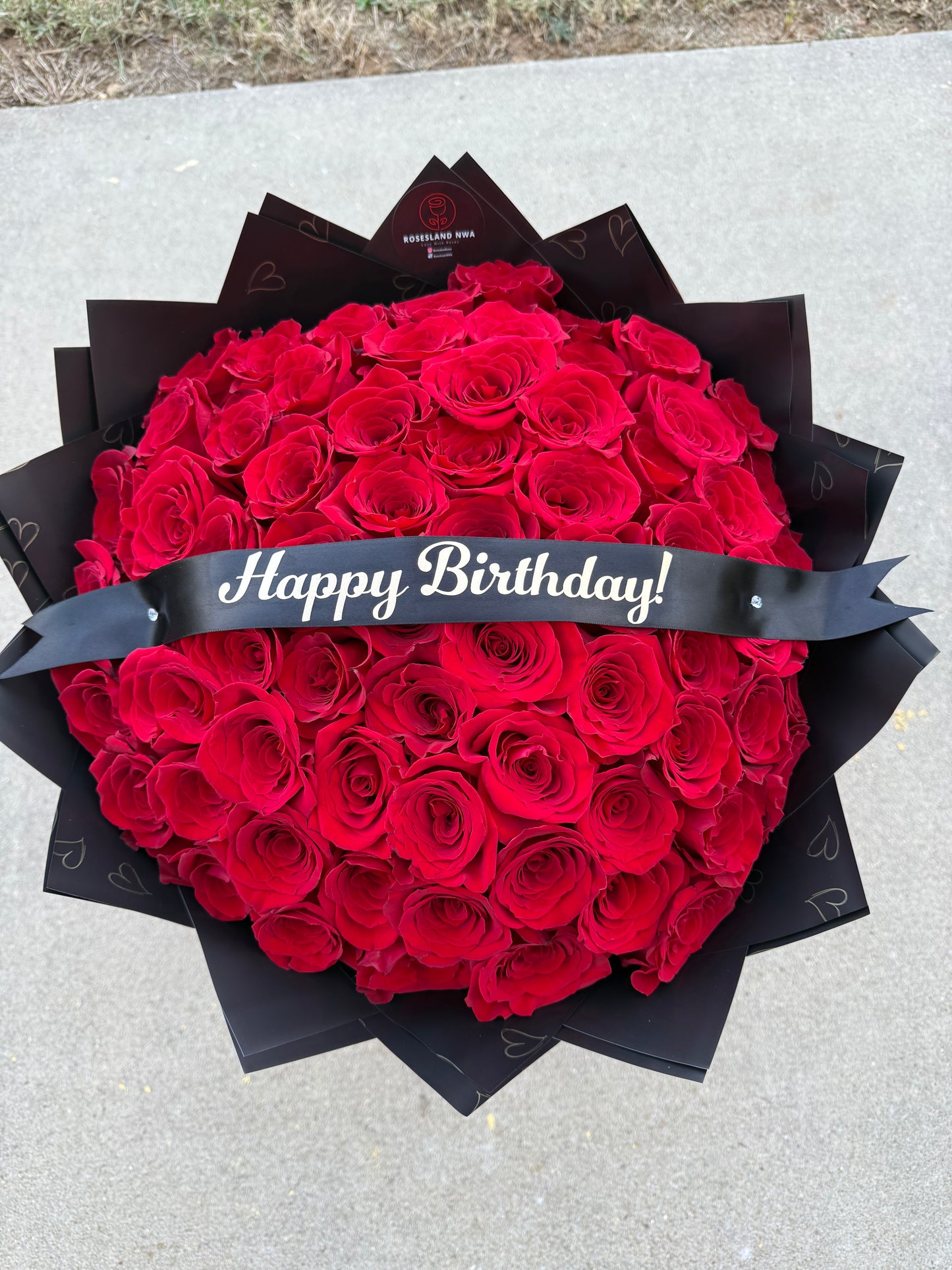 HAPPY BIRTHDAY 75 RED ROSES BOUQUET